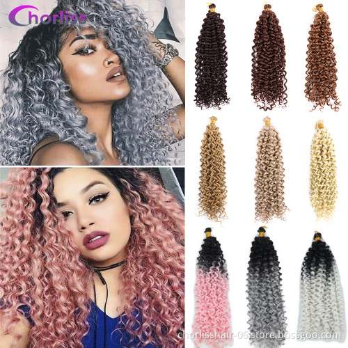 Wholesale 31 Colors Ombre Kinky Curly Water Wave Crochet Braiding Hair Deep Wave Passion Twist Synthetic Hair Extensions
